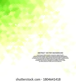 Green triangular background. Geometric design element