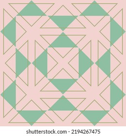 Patrón transparente de fondo triangular verde para el diseño de papel de embalaje