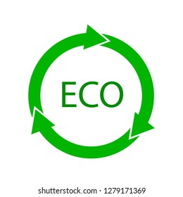 Green triangular eco recycle icons vector illustration