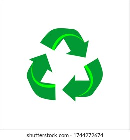 Green triangular eco recycle icons - vector