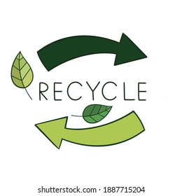 Green triangular eco recycle icons.