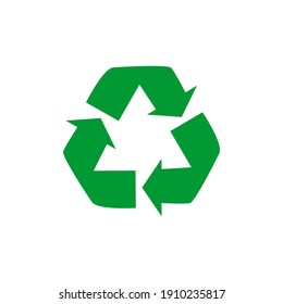 Green triangular eco recycle icons - vector