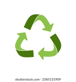 Green triangular eco recycle icons - vector