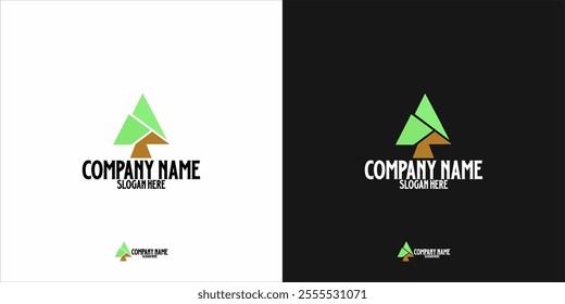 The green triangular element logo symbolizes harmony with nature and sustainability, while the golden yellow accents reflect courage, prosperity and a progressive vision.