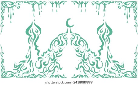 Green tribal background for Ramadan or Islamic holiday theme