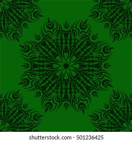 Green Tribal Tattoo Texture Pattern Vector 