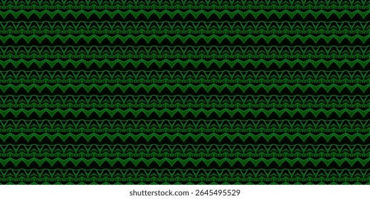 Ziguezague tribal verde e padrão de ponta de seta com uma textura étnica arrojada. Ideal para têxteis, arte digital e fundos. 
