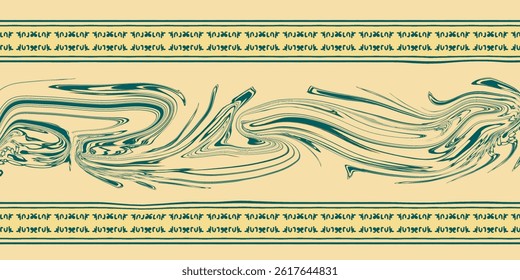 Green Tribal-Inspired Fluid Abstract Background