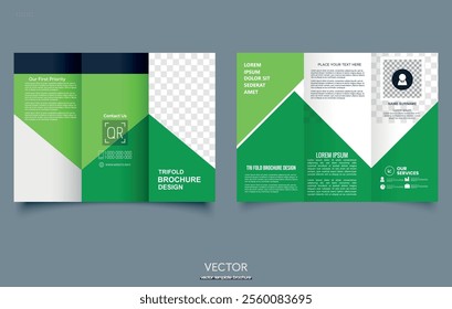 Green Trifold corporate brochure. brochure for printing