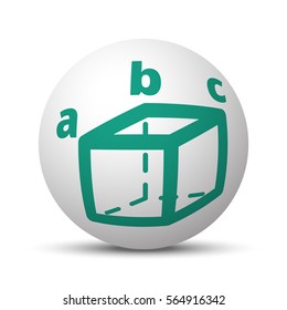 Green Trigonometry icon on white sphere