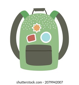 green trip bag over white