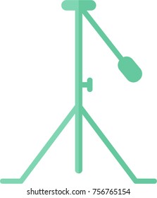 Green tripod on white background.