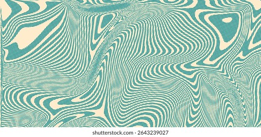 Green Trippy Psychedelic Texture Vector Illustration	