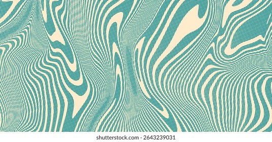 Green Trippy Psychedelic Texture Vector Illustration	