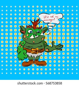 Green troll the  and blue pop art picture 