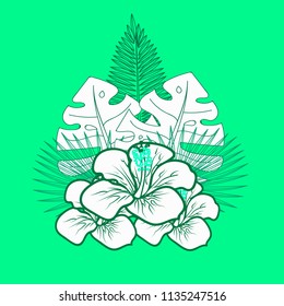green tropical emblem