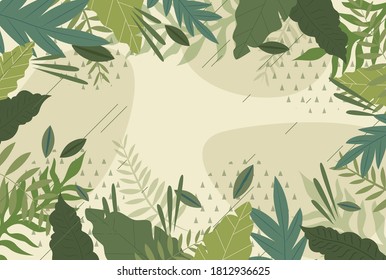 plantilla de fondo de hoja tropical verde