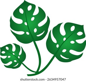 GREEN TROPICAL LEAF BACKGROUND VECTOR