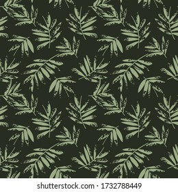Green Tropical Leaf botanical seamless pattern background suitable for fashion prints, graphics, backgrounds and crafts