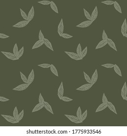 Green Tropical Leaf botanical seamless pattern background suitable for fashion prints, graphics, backgrounds and crafts