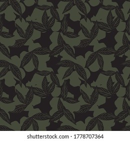 Green Tropical Leaf botanical seamless pattern background suitable for fashion prints, graphics, backgrounds and crafts
