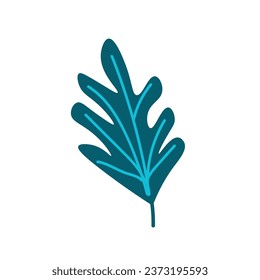 Green tropical leaf on white background