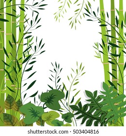 green tropical leaves