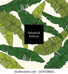 Green Tropical Leaves Pattern Background