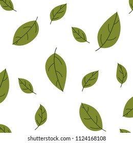 Green tropical leaves pattern.Vector illustration.