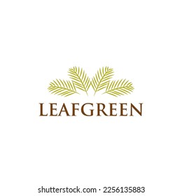 Plantilla de diseño de vectores del logotipo de hoja de palma tropical verde 