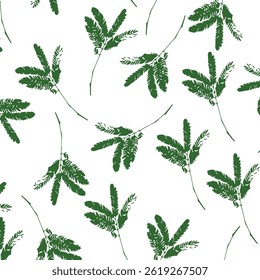 
Green tropical plant leaves set isolated on a white background.