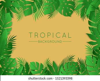 Green Tropical Summer Background Exotic Palm Stock Vector (Royalty Free ...