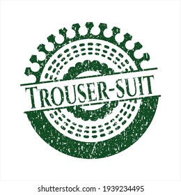 Green Trouser-suit distressed grunge seal. 