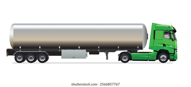 green truck icon logo sign symbol oil petrol gas pump tank tanker fill fuel heavy big large huge long cargo body lorry car drive road side view art flat isolated white send modern vector

