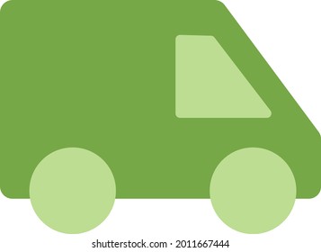 Green truck, illustration, vector on a white background.