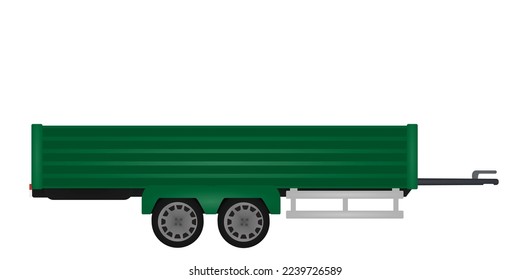 Green truck lorry trailer. vector