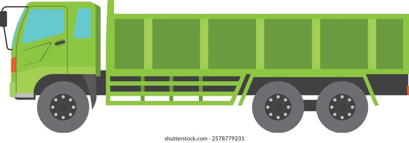 a green truck with three wheels