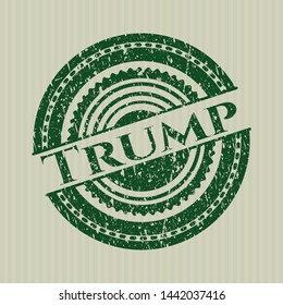 Green Trump distressed rubber grunge texture seal