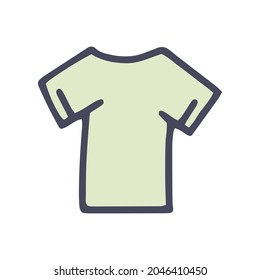 green t-shirt color vector doodle simple icon