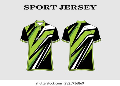 green T-shirt design front back sport design for cycling football racing jersey vector