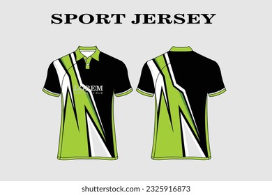 green T-shirt design front back sport design for cycling football racing jersey vector