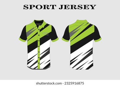 grünes T-Shirt Design Vorderseite Sport Design für Radsport Fußball-Rennsport Jersey Vektorgrafik