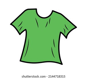 Green T-shirt icon. Vector illustration