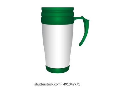 Green tumbler vector for branding item