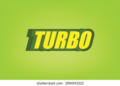 Green Turbo Effect Vector Art Text Design