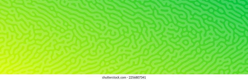 Green Turing reaction gradient background. Abstract diffusion pattern with chaotic shapes. Vector illustration