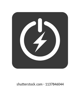 Green Turn on and turn off button, icon saving energy concept