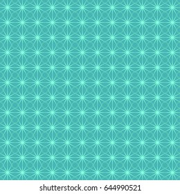 Green Turquoise Abstract Geometric Edgy Pattern With Stars and Lines - Vector Illustration Seamless Background