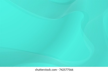 green turquoise abstract wave line background with modern tech concept use for print and website