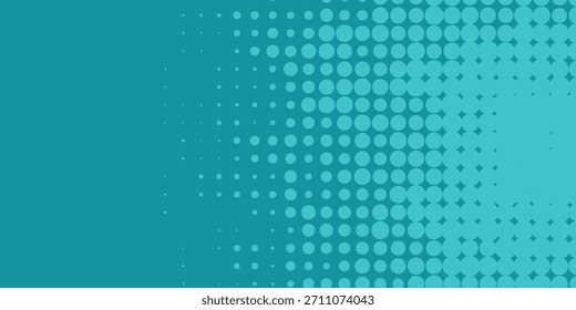 Green - turquoise background divided by diagonal. Vector illustration Background into two colors with halftone.eps 10